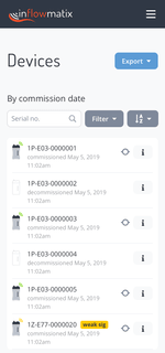 Device List on mobile