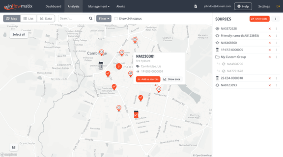 Analysis - Source Selection from map