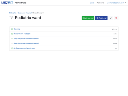 Mezrit Admin Web App - Network Details (maintenance module)